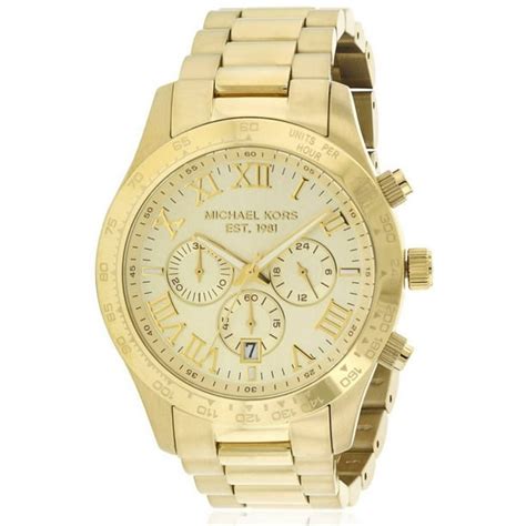 michael kors men's layton gold tone watch mk8214